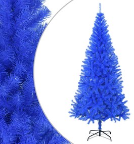 Albero Di Natale Artificiale Sottile Con Base Blu 210 Cm Pvc /