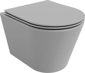 Mexen Rico WC sospeso Rimless con sedile a chiusura rallentata slim, duroplast, grigio chiaro opaco - 30724061