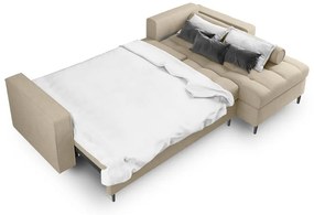 Divano letto angolare beige, angolo destro Santo - Milo Casa