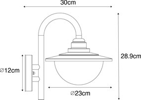 Lanterna da parete classica per esterni nera IP44 - Bruges