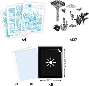 Set creativo - Cianotipia - Notte nella savana