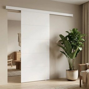 Porta scorrevole reversibile Dione in legno bianco, L 92.5 x H 211.5 cm, con binario Meli