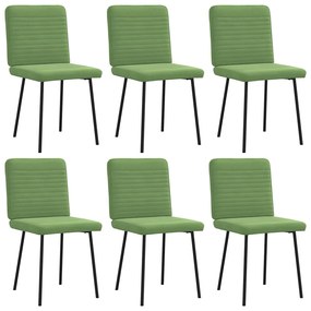 Sedie Da Pranzo Girevoli 6 Pz Verde Chiaro İn Velluto /