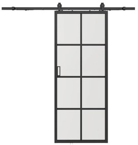 Porta scorrevole esterno muro Alluminio e Vetro temperato H205 x L73 cm - WILDEN II