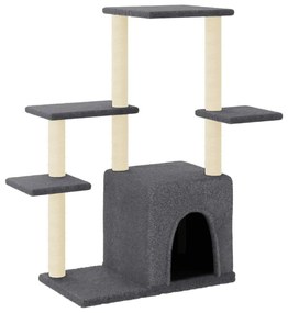 Albero per Gatti con Tiragraffi in Sisal Grigio Scuro 97,5 cm