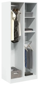 Armadio Bianco 80x50x200 Cm İn Legno Multistrato /