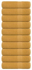 Asciugamani 10 Pz Oro 50x100 Cm 360 G/m² 100% Cotone /
