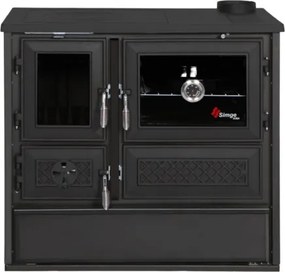 Cucina A Legna In Acciaio E Ghisa Leonora Nera 9 kW 4 Stelle