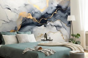 Carta da parati – Imitazione marmo grigio
