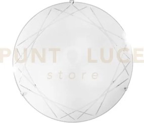 Plafoniera paradise bianca 3 luci attacco e27 40x40x9,4cm in vetro ...