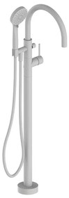 Rubinetto per vasca getto laminare cristallino TAYRONA per pavimento bianco verniciato HUBER