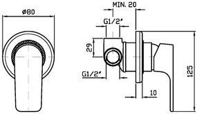 Zucchetti Zwn129 Wind miscelatore Doccia monocomando a muro senza parte incasso Cromo