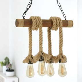 Brilagi - Lampadario a sospensione con catena KOS 4xE27/60W/230V faggio