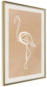 Poster  Lonely Bird  Cornice Quadri Cornice d'oro con passe-partout, Larghezza x Altezza Home decor 20x30