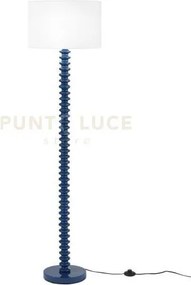 Piantana sultan blu in metallo e paralume in velluto 1 luce attacco...