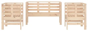 Set salotto da giardino 3 pz in legno massello di pino