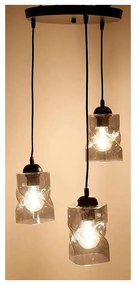 Apparecchio a sospensione nero con paralume in vetro Felis - Candellux Lighting