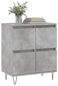 Credenza grigio cemento 60x35x70 cm in legno multistrato