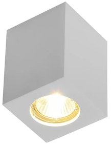 Plafoniera LED GU10 e GU5.3 in Gesso Pitturabile Quadrata 70x70x110mm