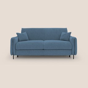 Gregory Divano letto con materasso h18 cm in microfibra effetto velluto impermeabile T09 blu