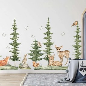 Adesivo da parete - Forest, animaletti giocosi | Inspio