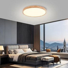 Brilagi - Lampada a LED dimmerabile WOODROUND LED/40W/230V 3000-6000K Ø 60 cm+telecomando