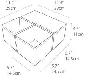 Set di 3 organizer per cassetti grigi - Bigso Box of Sweden