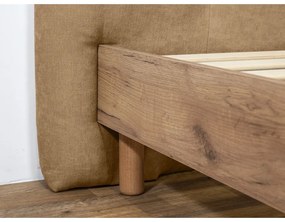 Letto matrimoniale imbottito beige rete inclusa 160x200 cm Kumo - Bobochic Paris