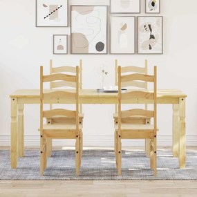 Set Da Pranzo 5 Pz Panama İn Legno Massello Di Pino /