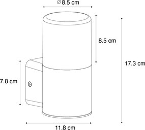 Lampada da parete moderna per esterno bianca con paralume opalino IP44 - Odense