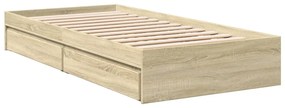 Giroletto cassetti rovere sonoma 90x200 cm legno multistrato