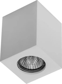 Plafoniera LED GU10 e GU5.3 in Gesso Pitturabile Quadrata 70x70x110mm