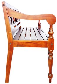 Panchina batavia 136 cm legno massello di mogano marrone scuro