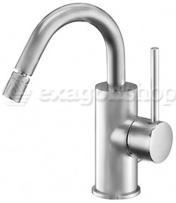 Paffoni Light Lig138st Miscelatore Bidet Girevole Canna Ad Ombrello Senza Piletta Steel Acciaio Inox