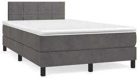 Giroletto A Molle Con Materasso Grigio Scuro 120x190 Cm Velluto /