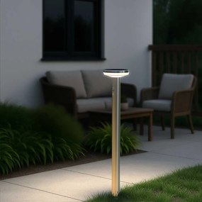 Paletto da giardino Solare con Sensore Movimento 80cm in Acciaio Colore Bianco Naturale 4.000K