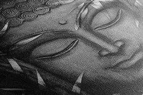 Stampa su tela – Buddha sorridente in bianco e nero