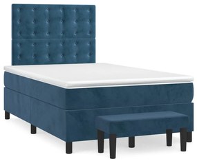 Giroletto A Molle Con Materasso Blu Scuro 120x190 Cm İn Velluto /