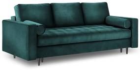 Divano letto in velluto verde petrolio Santo - Milo Casa