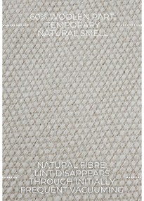 Tappeto color crema tessuto a mano in lana 120x170 cm Pradesh Natural White - Elle Decoration