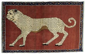 Gabbeh Tappeto 130x210 Rosso (Iran) Annodato A Mano