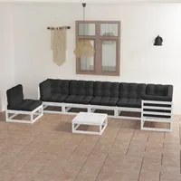 Set Divani da Giardino 8 pz con Cuscini Legno Massello di Pino 3076650