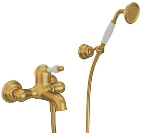 Rubinetto per vasca getto laminare cristallino OXFORD per muro oro spazzolato HUBER