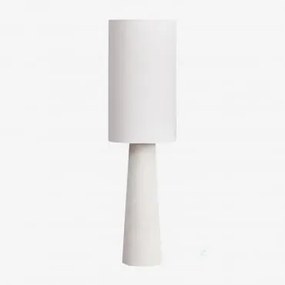 Lampada Da Terra Loana In Lino E Fibra Di Vetro Gardenia Bianco - Sklum