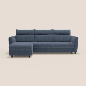 Peonia divano letto angolare con Penisola Contenitore - Materasso H18 cm in Bouclé Impermeabile T07