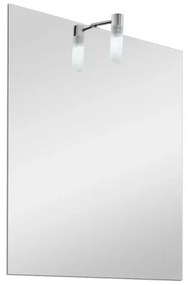 Specchio bagno 50x60 cm reversibile con luce LED in vetro satinato