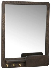 Specchio da parete con mensola con cornice in legno 45x60 cm Inverness - Rowico