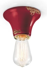 Plafoniera Vintage Tonda Piccola Ceramica Bordeaux 1 Luce E27