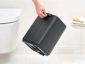 Cestino per la spazzatura grigio scuro in acciaio con pedale 7 l Bo – Brabantia