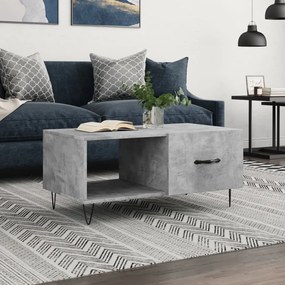 Tavolino Da Salotto Grigio Cemento 90x50x40cm Legno Multistrato /
